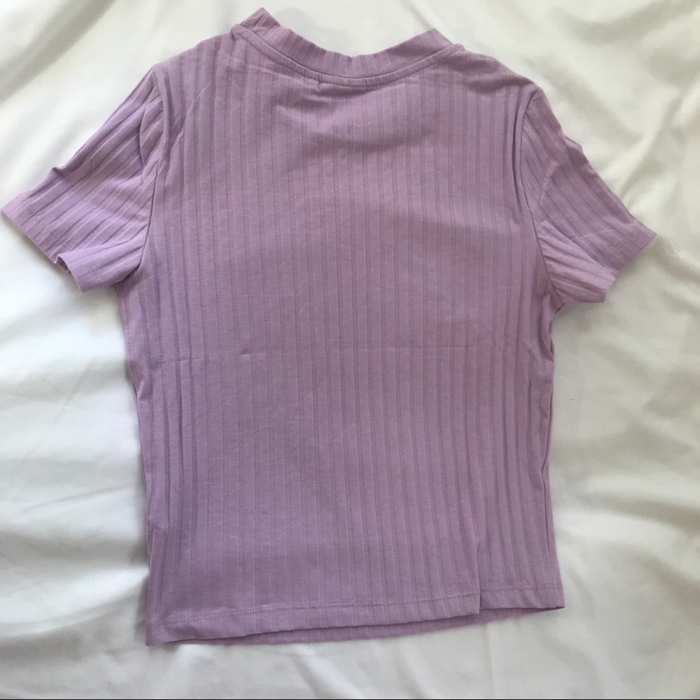 NEW ASOS Design Lavender Ribbed Tee - Picture 8 of 8